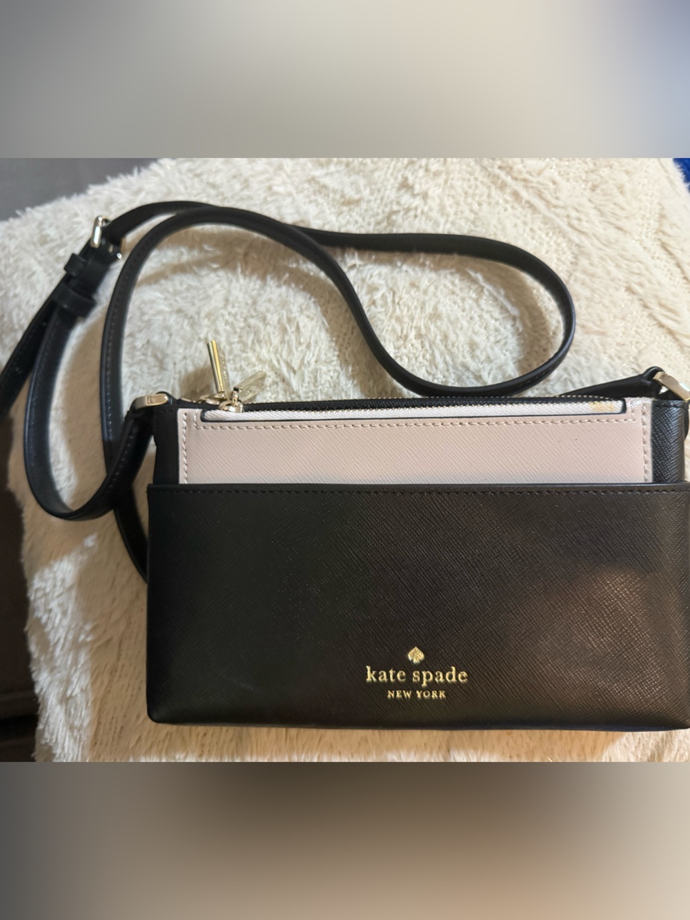 Kate Spade New York Saffiano Leather Crossbody Bag with Detachable Pouch